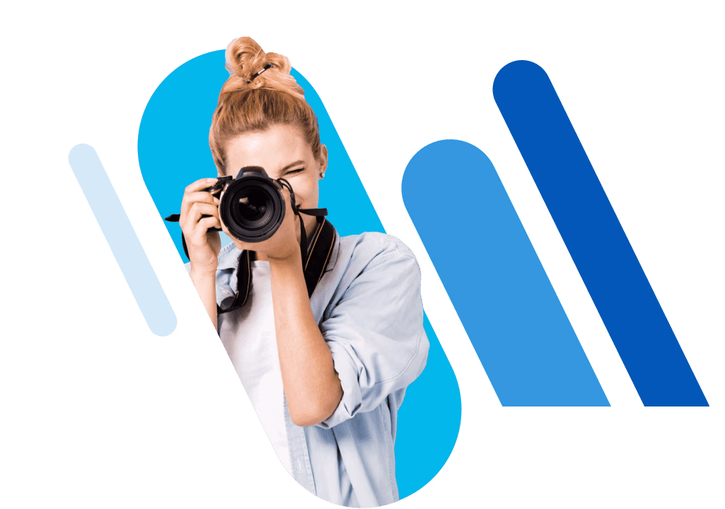 Eine junge Fotografin