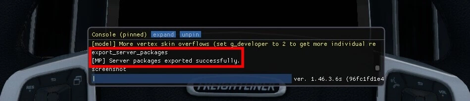 American Truck Simulator: Export der Serverdateien via Console