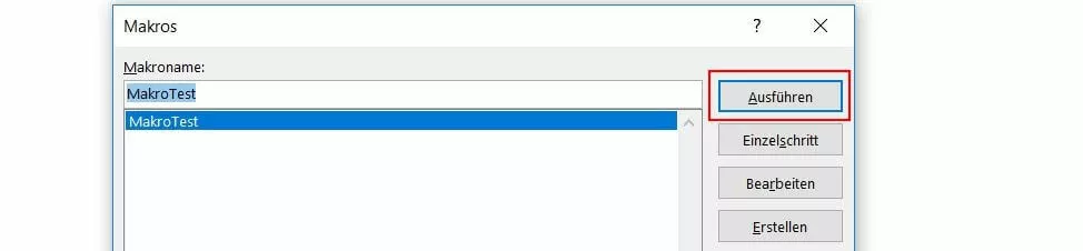 Auflistung verfügbarer Makros in Word 2016