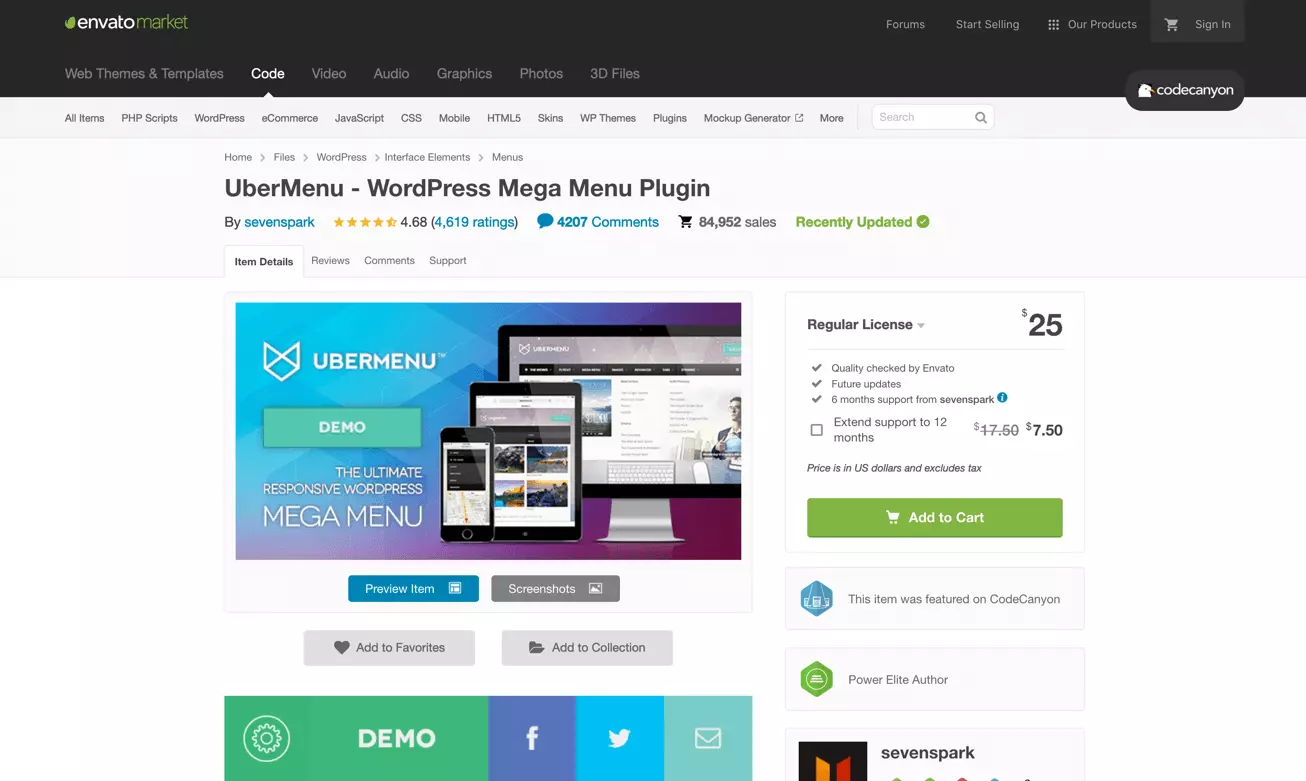 UberMenu bei codecanyon