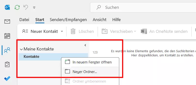 Outlook: Meine Kontakte