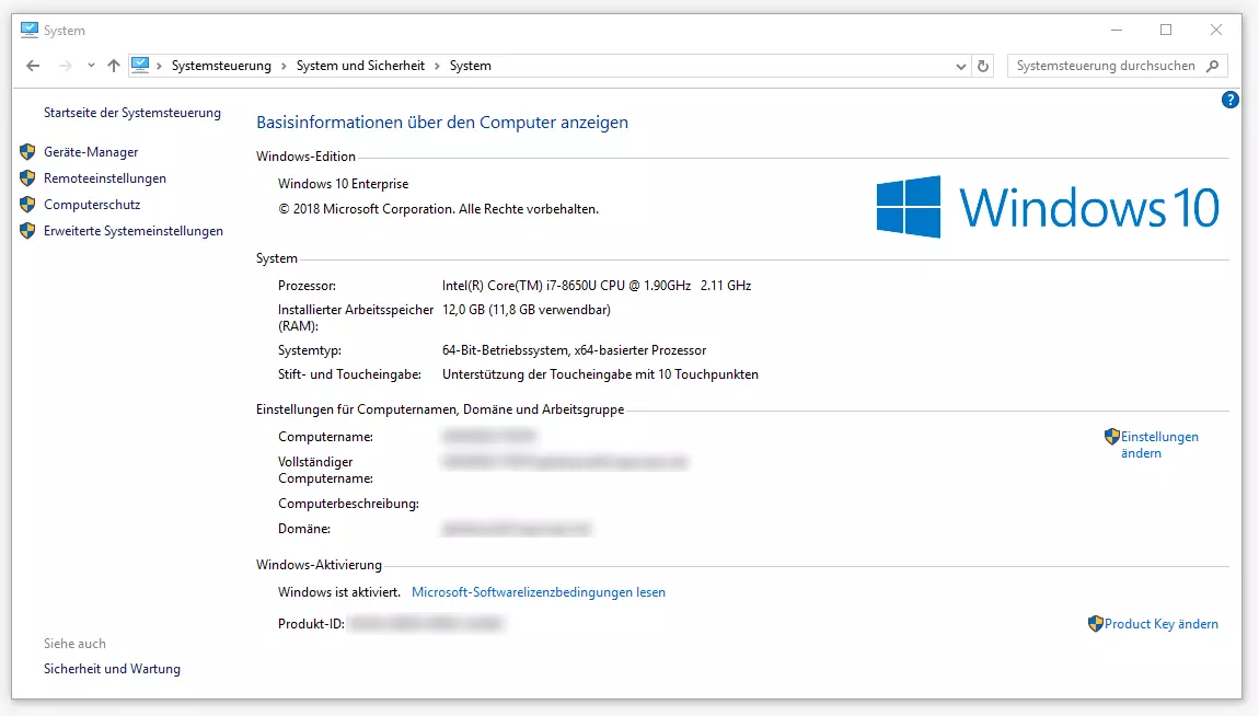 Windows-10-Systeminformationen