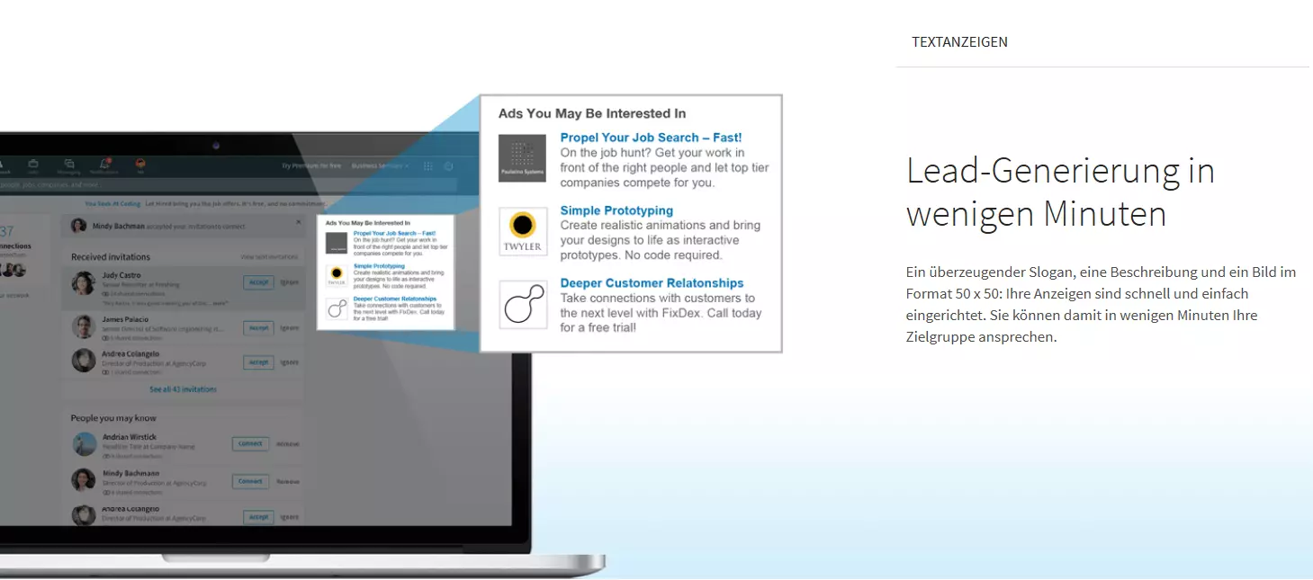 Text Ads auf LinkedIn