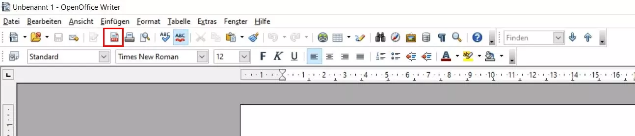 OpenOffice Writer: Direktes Exportieren als PDF