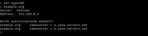 nslookup in der Windows-Eingabeaufforderung: Nameserver-Check