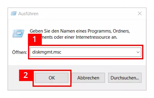 Ausführen Dialog – Windows 10