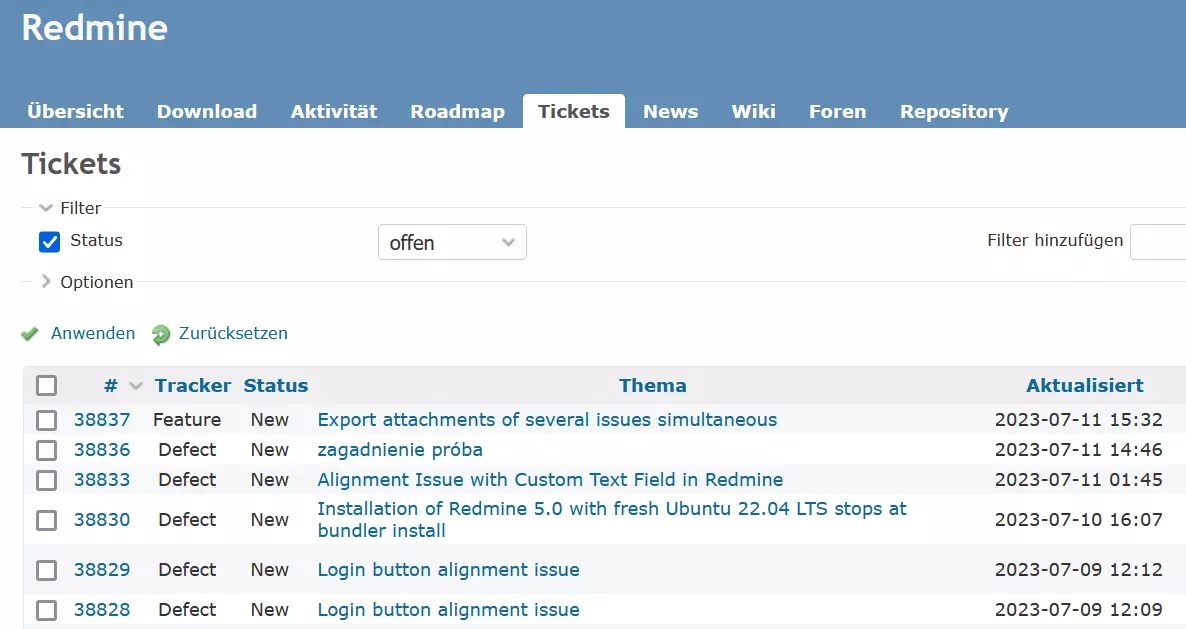 Redmine-Screenshot