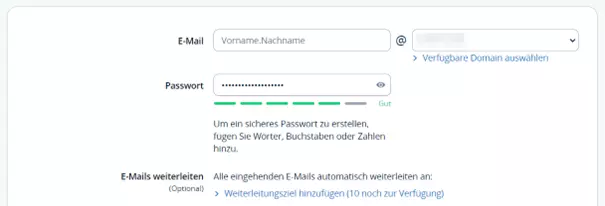 E-Mail-Adresse für Yahoo Mail anlegen im IONOS-Kundenkonto