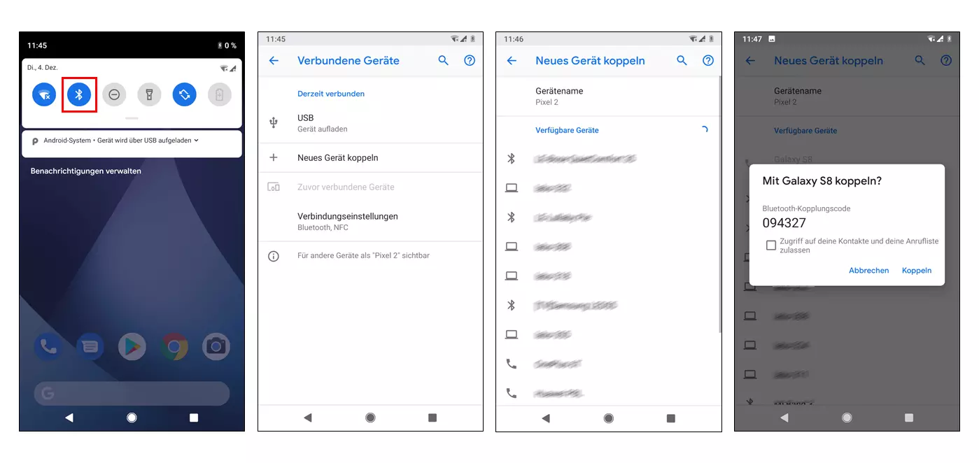 Bluetooth-Pairing auf einem Android-Smartphone