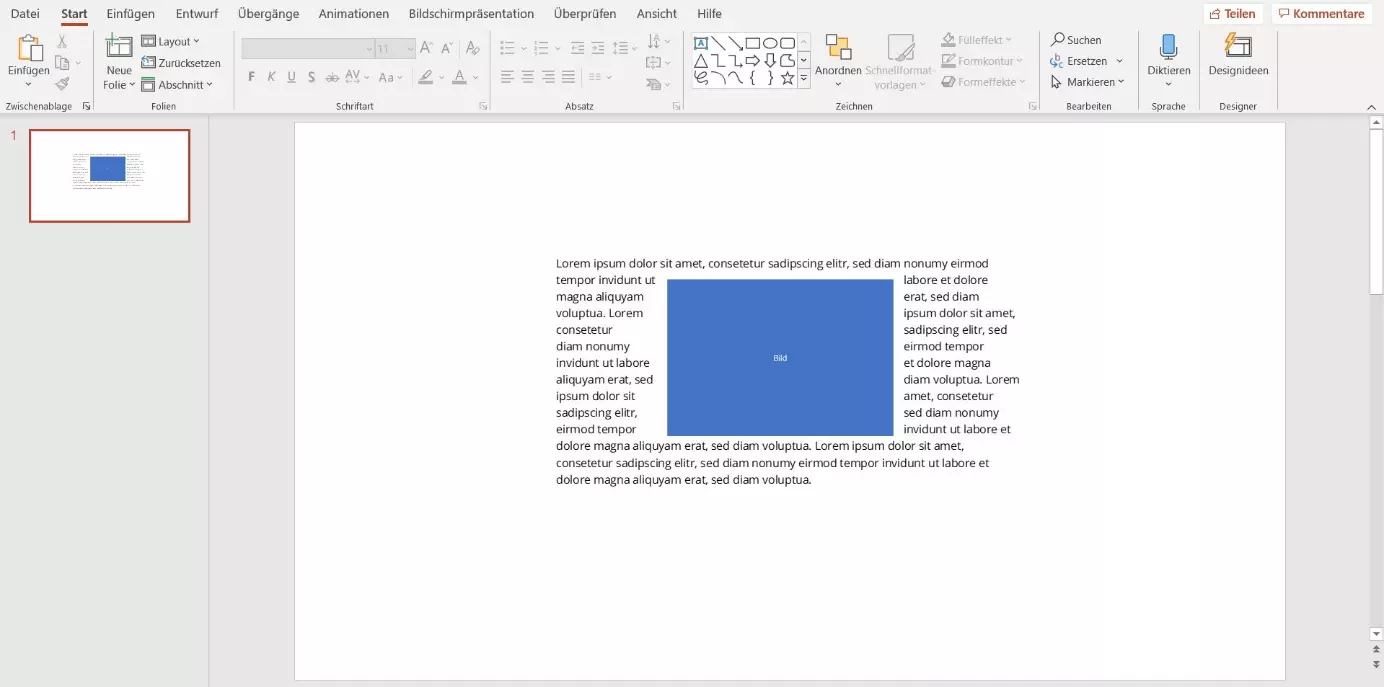 PowerPoint: Text um Bild fließen lassen 