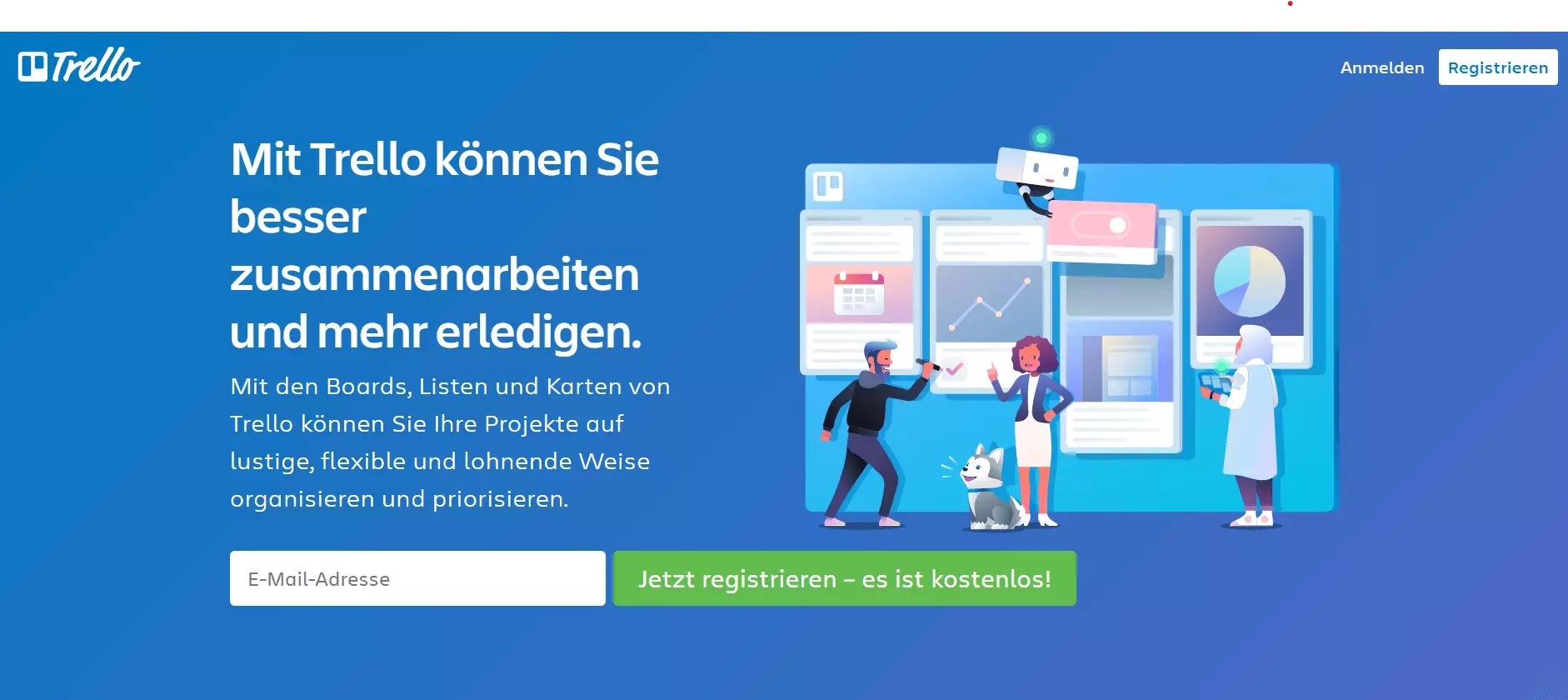 Website der Web-App Trello