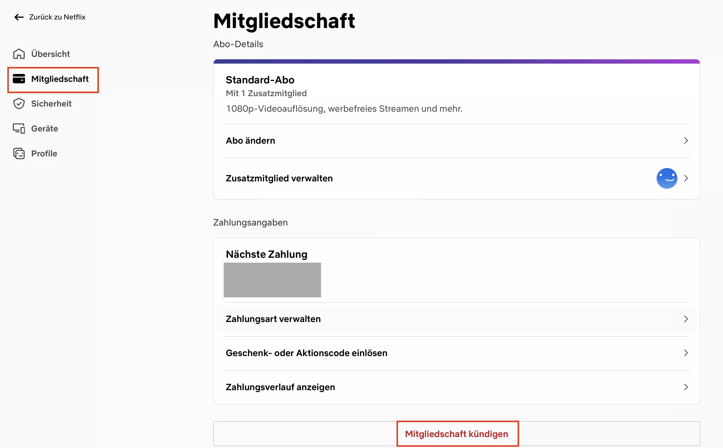Netflix: Mitgliedschaft kündigen