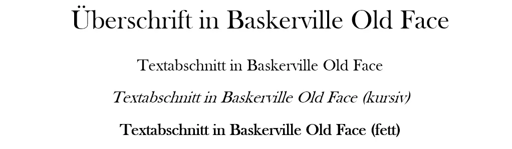 Textbeispiele für Baskerville