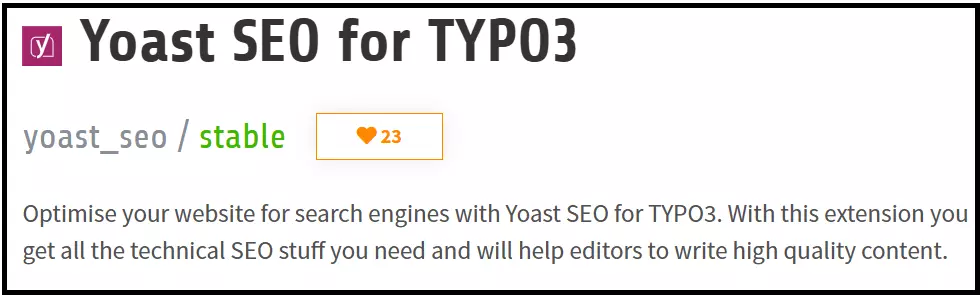 TYPO3-Erweiterung Yoast SEO