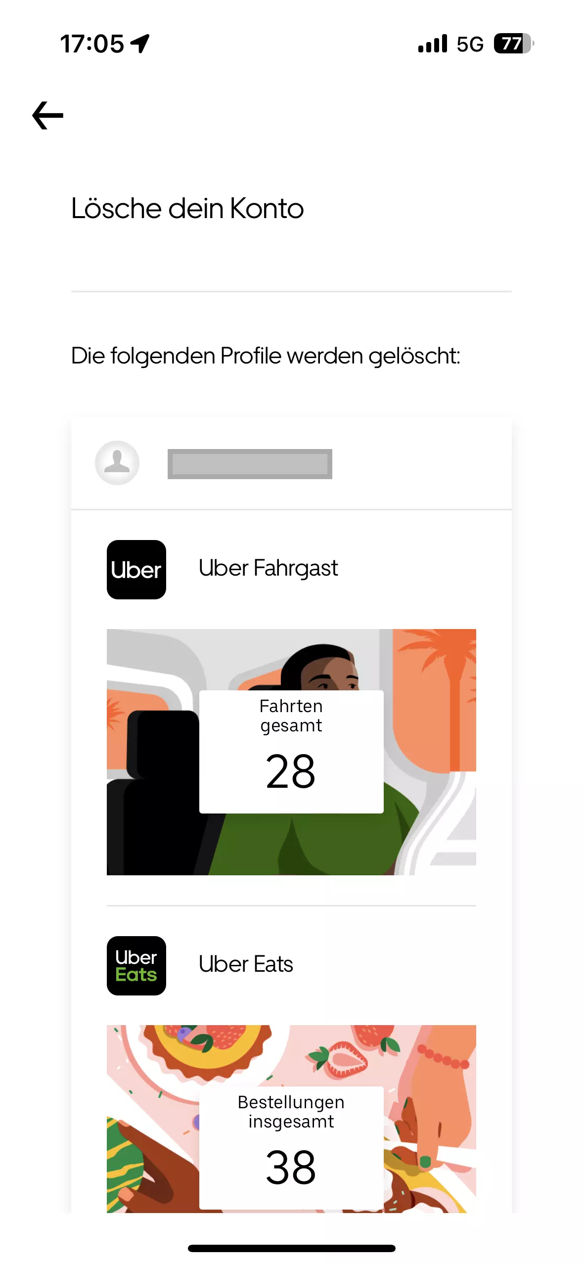 Löschung Ihres Uber-Kontos