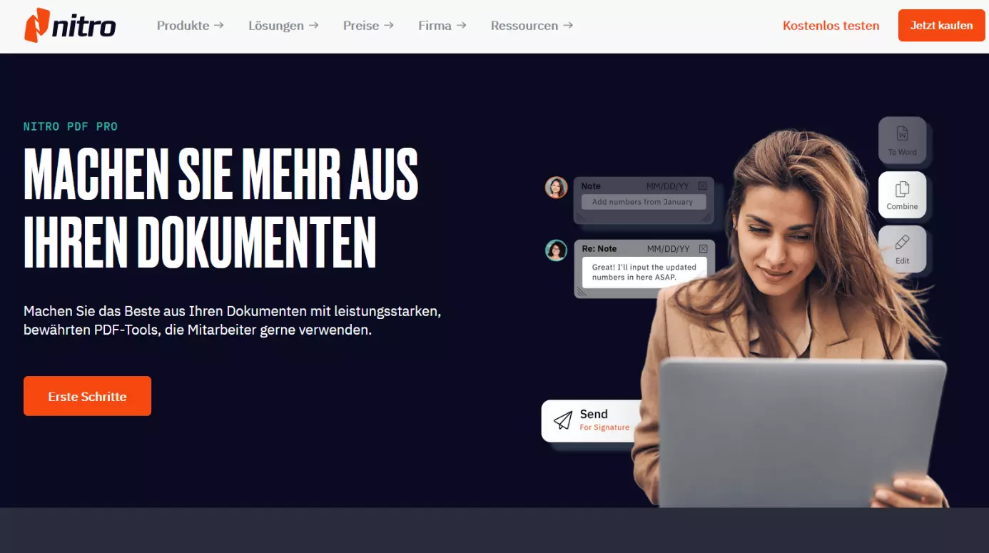 Nitro PDF Pro auf der offiziellen Nitro-Homepage