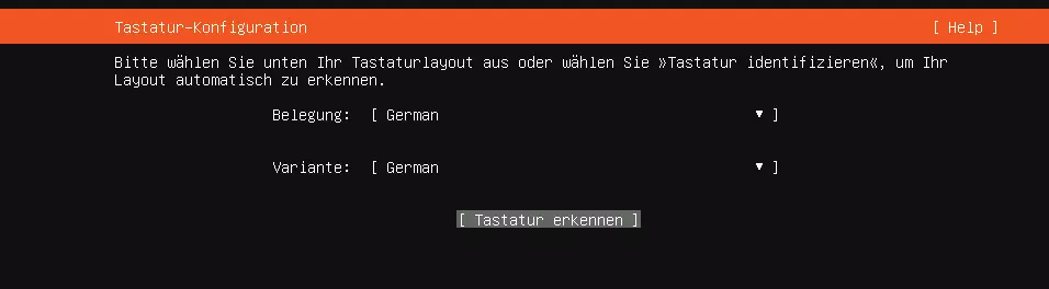 Ubuntu-Server einrichten: Tastatur-Konfiguration