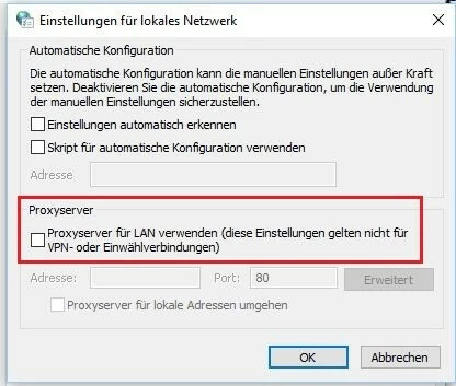 Windows 10: Einstellungen für lokales Netzwerk