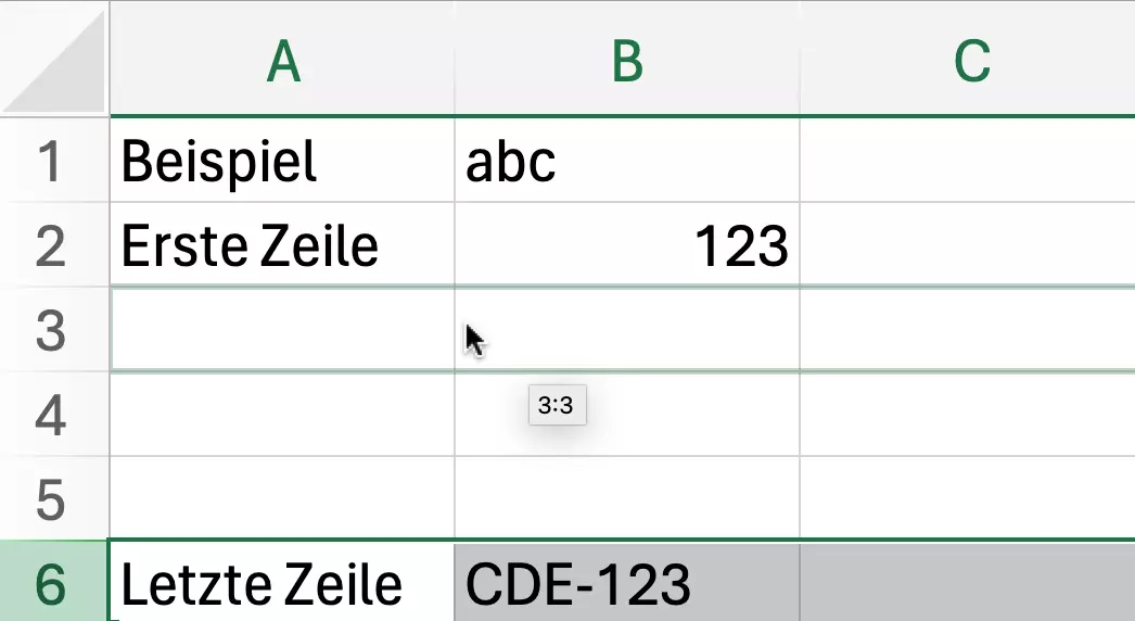 Excel: Zeile verschieben