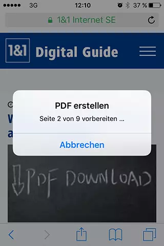 Fortschrittsanzeige: PDF erstellen