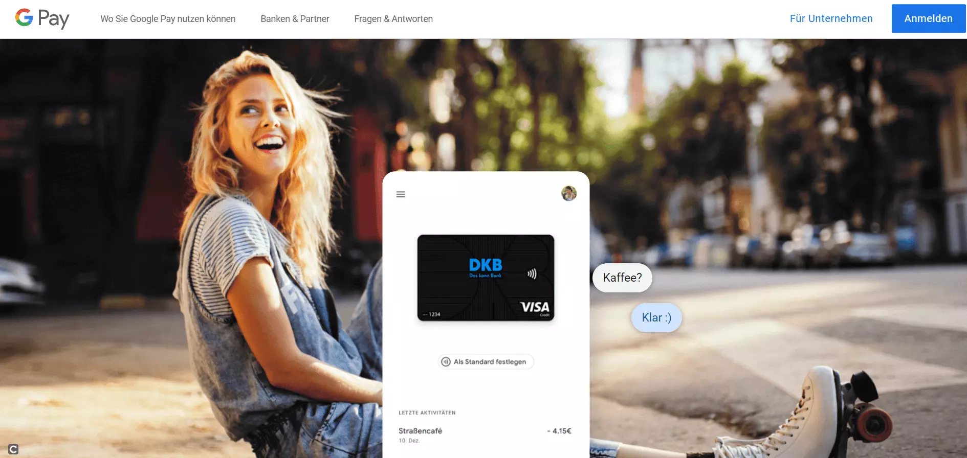 Startseite von Google Pay