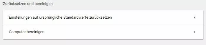 Google Chrome: Zurücksetzen und bereinigen