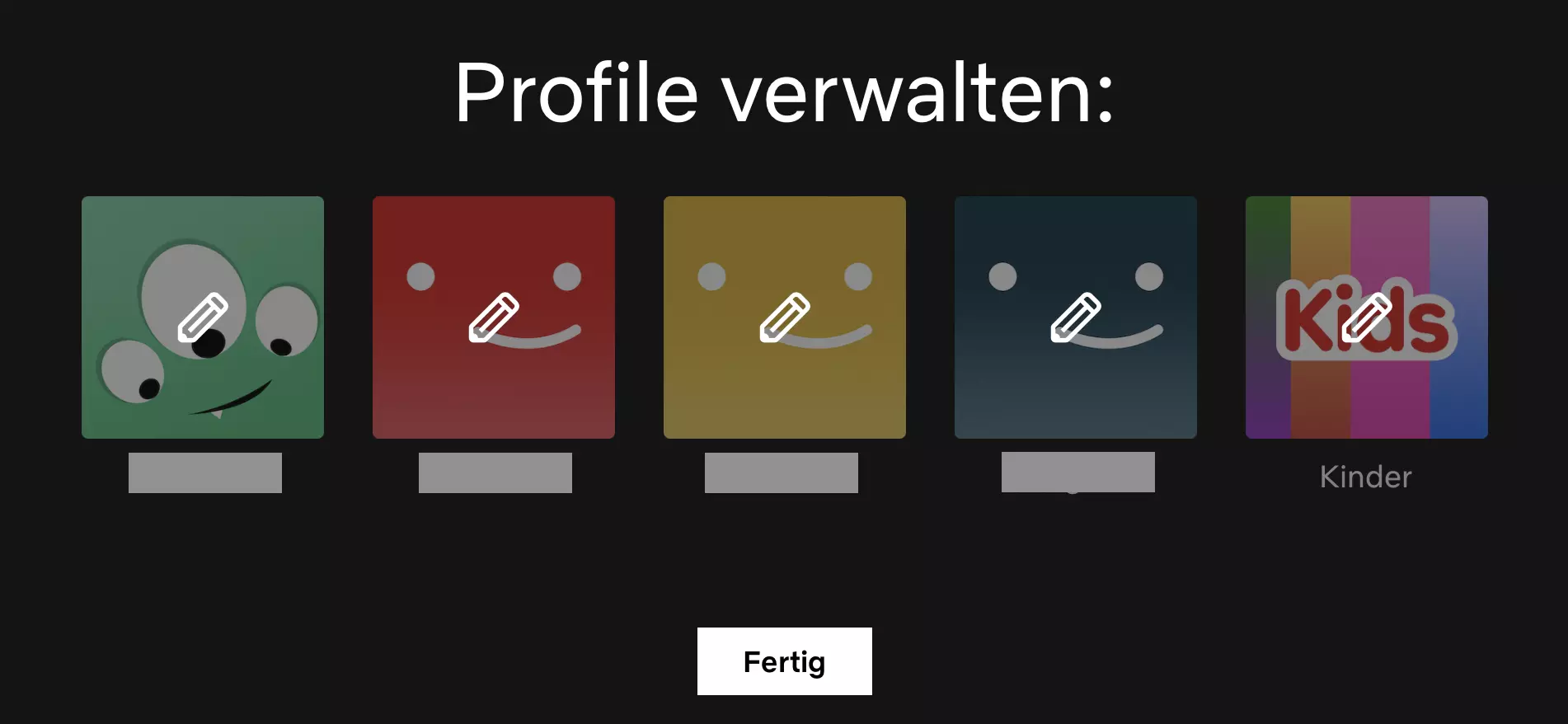 Netflix: Profile mit Stiftsymbol