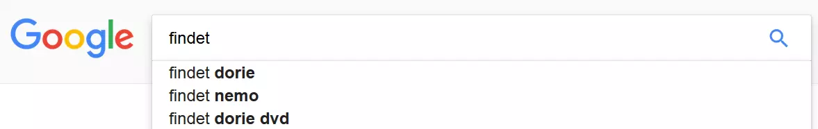 Screenshot der Auto-Suggest-Funktion von Google
