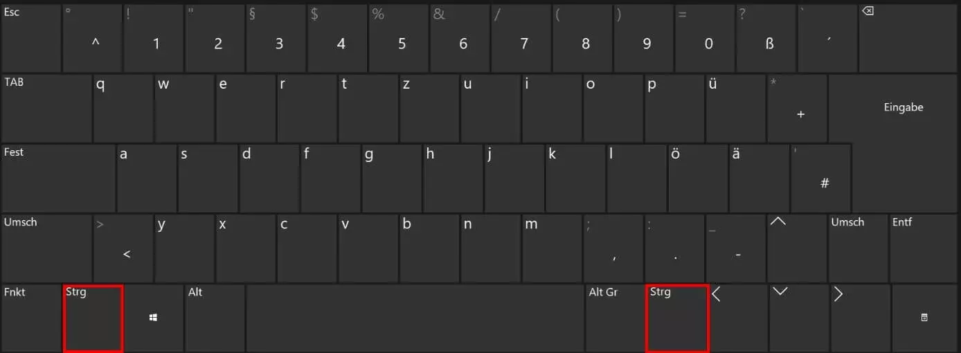 Windows-Tastatur: Ctrl-Taste / Strg-Taste