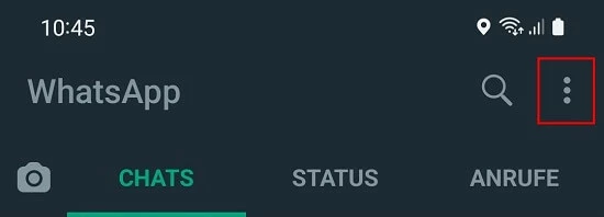WhatsApp: Drei Punkte, um ins Menü zu gelangen