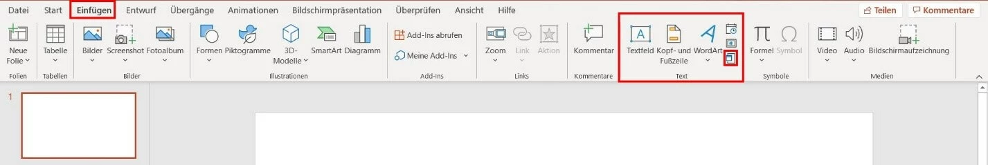 PowerPoint: Objekt einfügen 