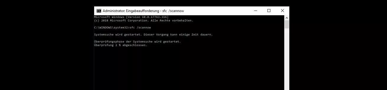 Systemüberprüfung mit dem Kommandozeilen-Tool SFC