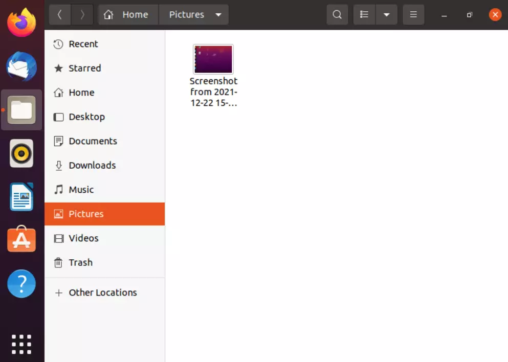 Bilderordner mit Screenshot in Ubuntu