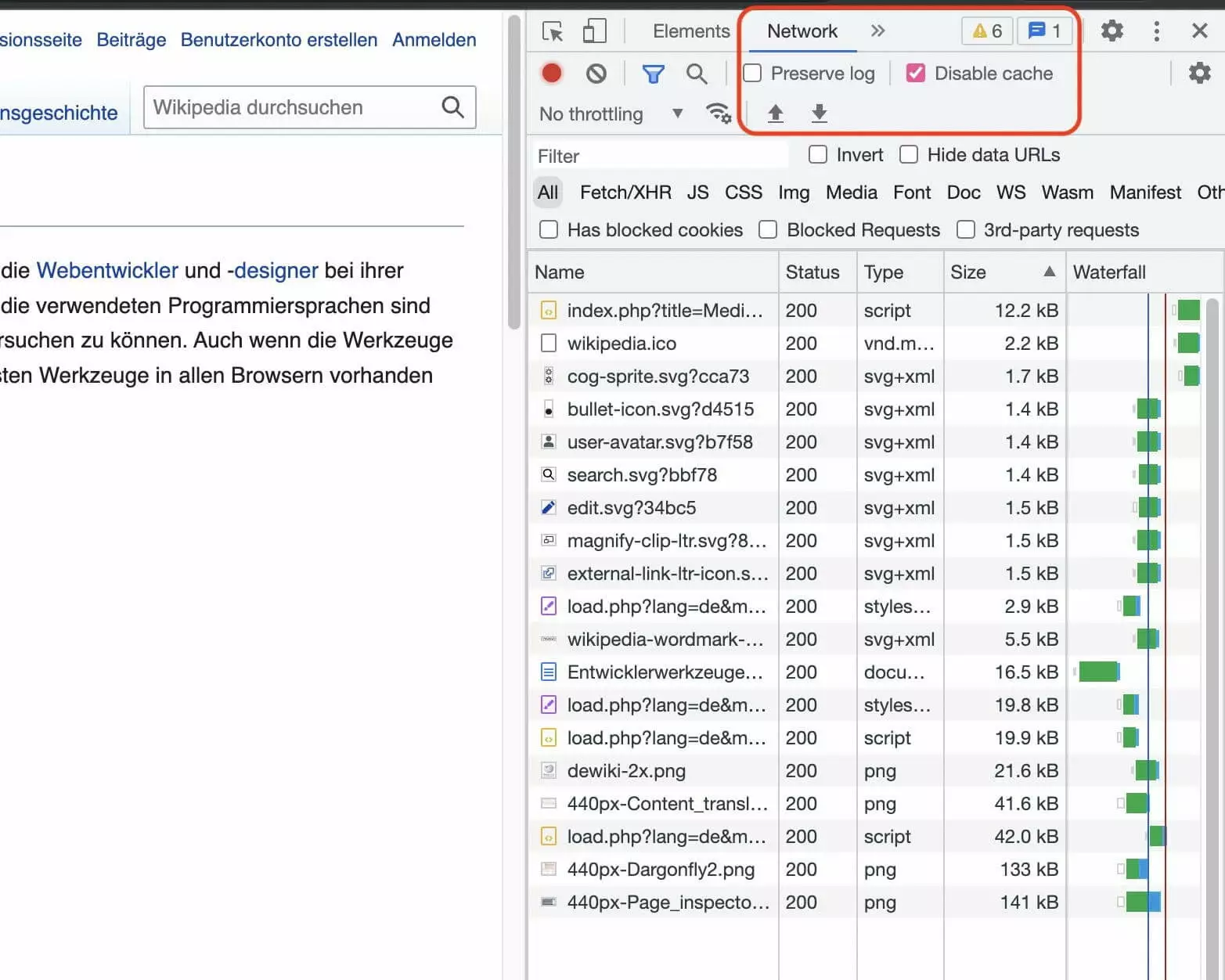 Browser-Cache bei Nutzung der Chrome DevTools deaktivieren