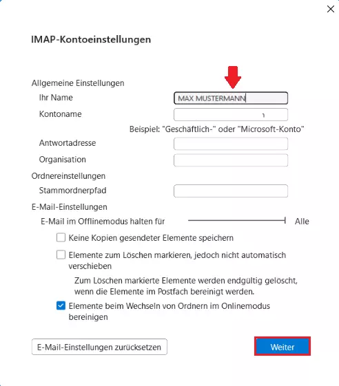 Outlook-Absender ändern: Alternativen Namen eintragen