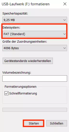 USB-Stick formatieren