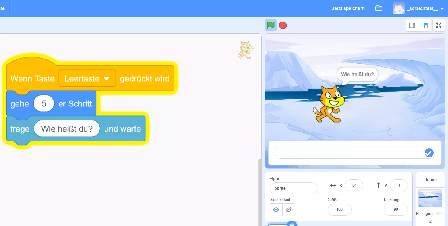 Scratch programmieren lernen: Skripte einbinden und testen