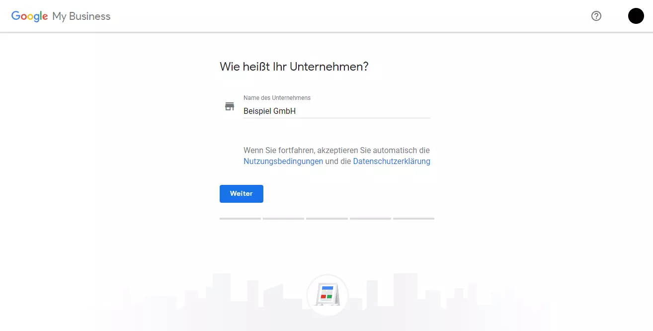 Google My Business: Auswahl des Unternehmensnamens