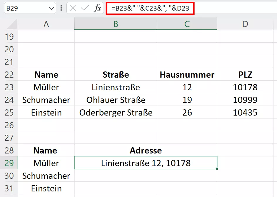 Inhalte durch Satzzeichen ordnen