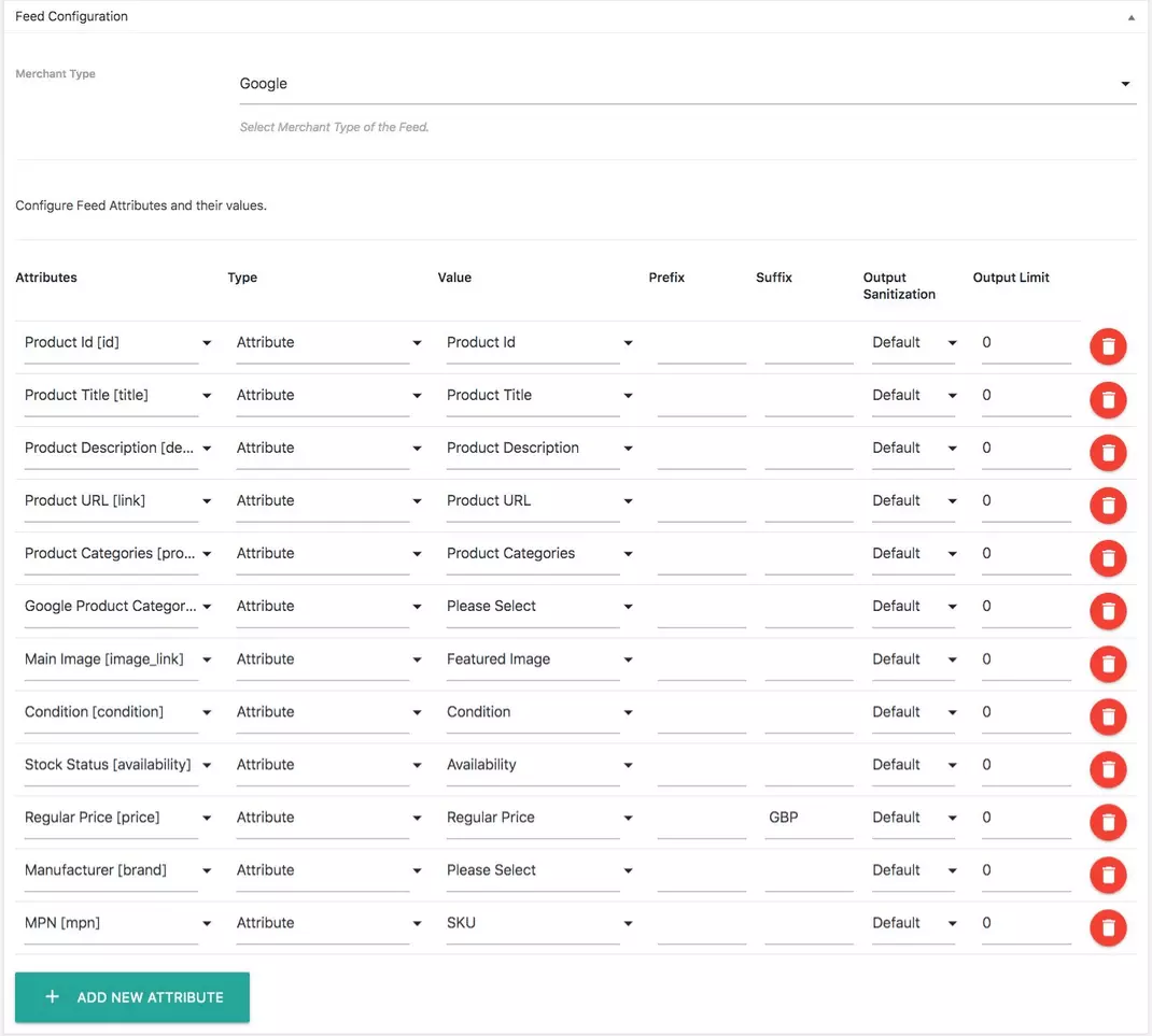 Screenshot des Product Feed Manager For WooCommerce