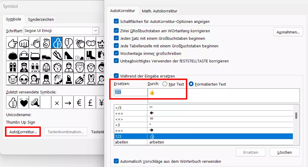 Outlook-Emojis: Tastenkombination erstellen