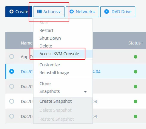 Access KVM Console 