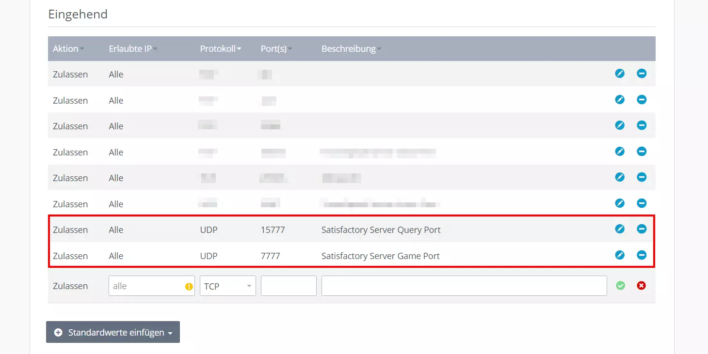 Satisfactory: Server-Port-Freigabe im IONOS Cloud Panel