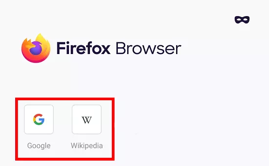 Firefox-Startseite Android: Wichtige Seiten