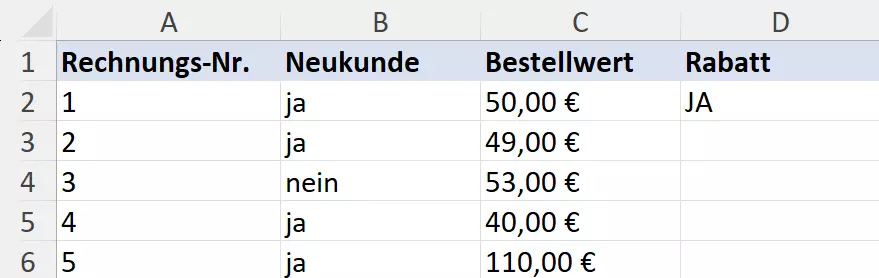 Excel-WENN-UND-Funktion: Automatische Antwort