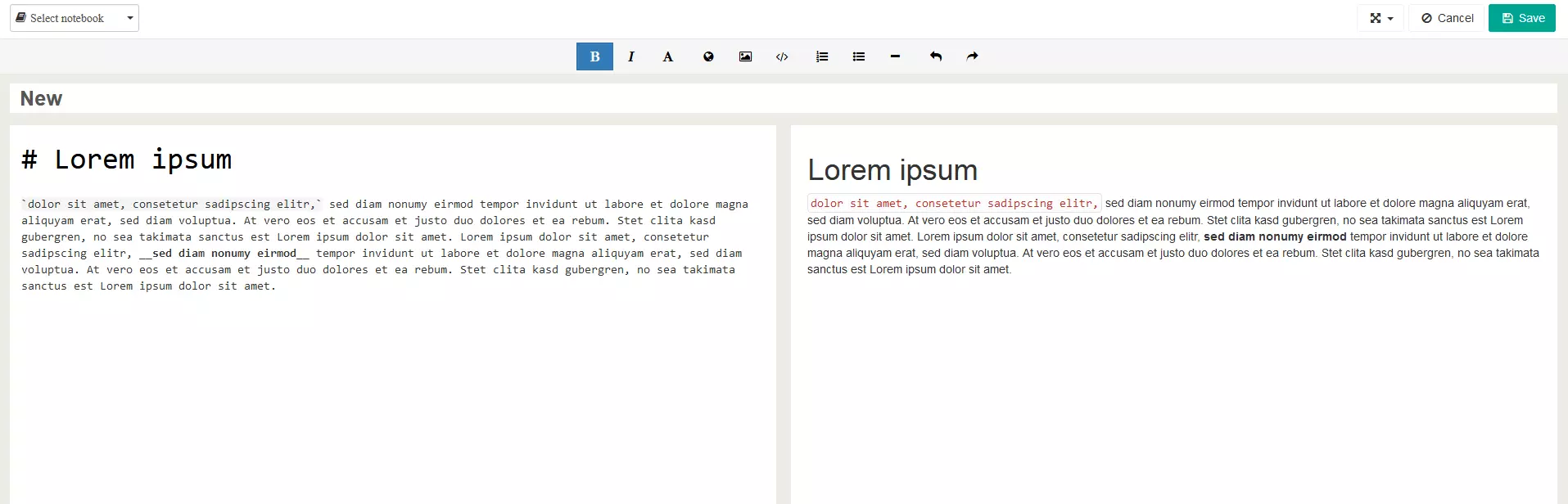 Onlineversion des Markdown-Editors Laverna