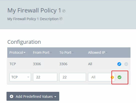 Firewall-Richtlinie hinzufügen