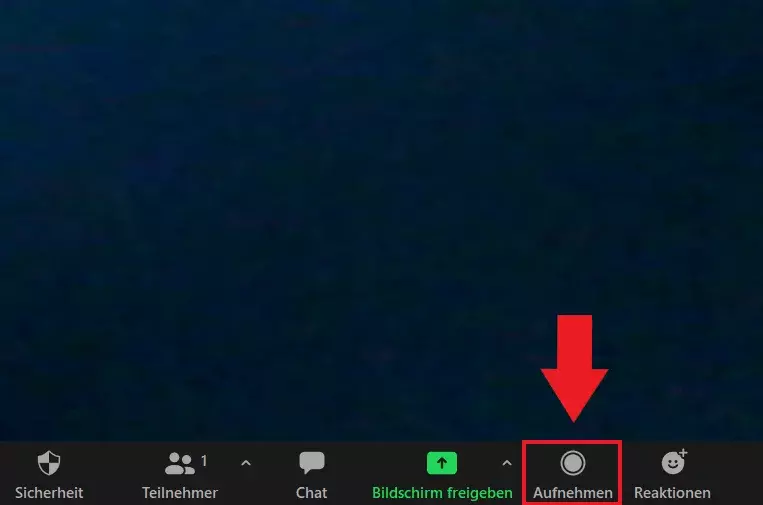 Zoom-Meeting aufzeichnen mit der Meeting-Option „Aufnehmen“