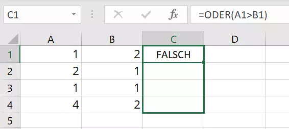 Excel-ODER-Funktion auf mehrere Zellen ausweiten