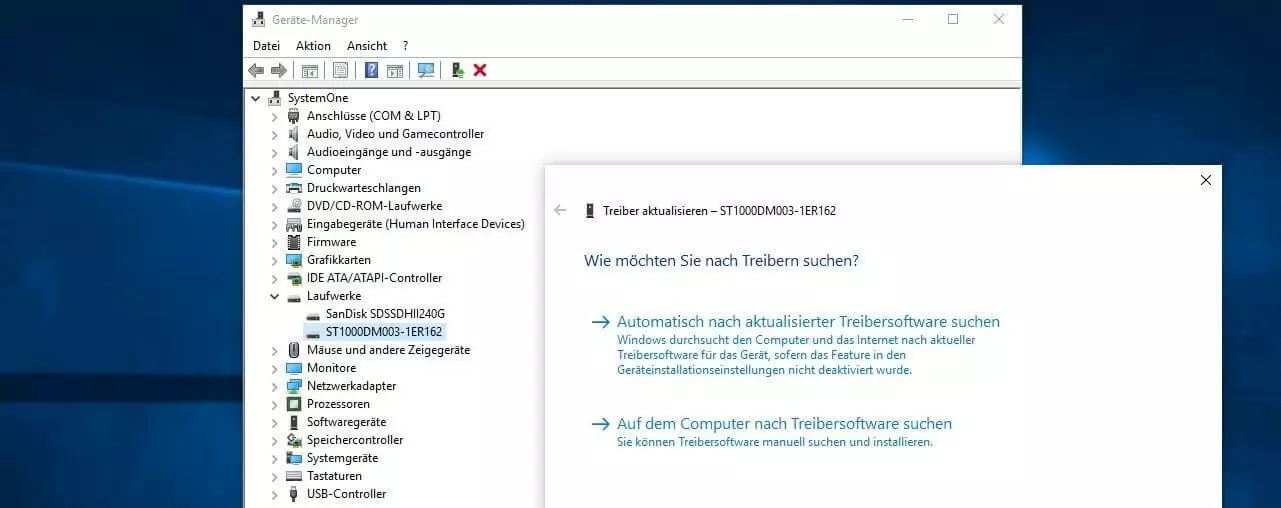 Windows-Geräte-Manager: Treiber aktualisieren